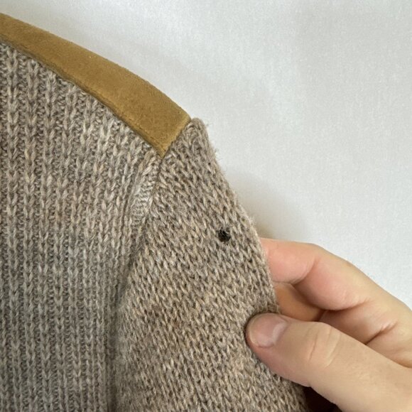 Vintage Tundra Wool Zip-Up Cardigan Jacket Men’s LT Canada Suede Elbow Patches - Picture 7 of 8